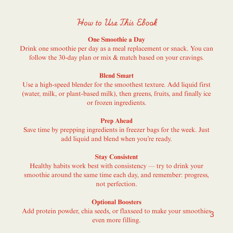 30-Day Weight Loss Smoothie Plan