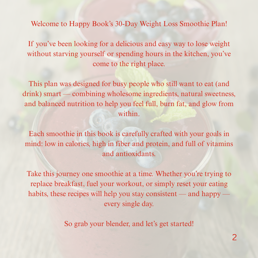30-Day Weight Loss Smoothie Plan